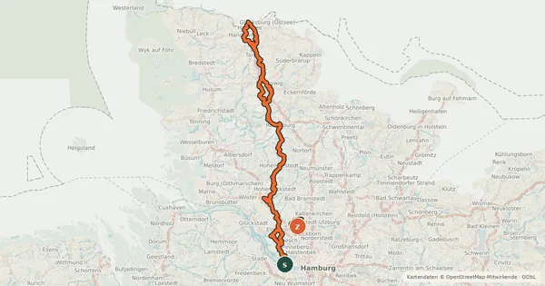 Kartenübersicht der Radroute Ochsenweg