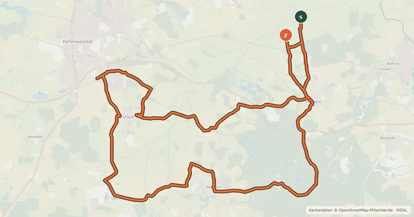 Kartenübersicht der Radroute Ochsenweg, Exkurs Ochsenschleichweg