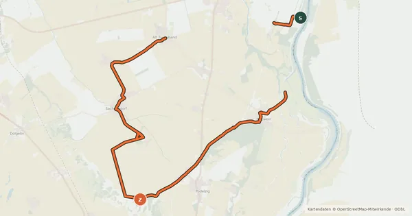 Kartenübersicht der Radroute Oderbruch Kurzroute 11