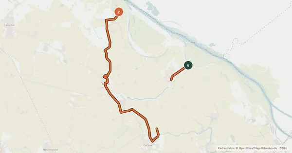 Kartenübersicht der Radroute Oderbruch Kurzroute 8
