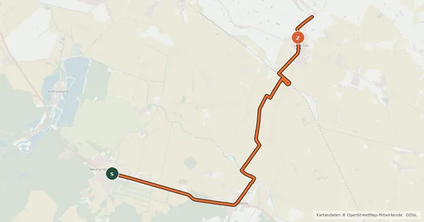 Kartenübersicht der Radroute Oderbruch Zusatzroute 4