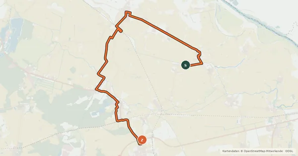 Kartenübersicht der Radroute Oderbruch Zusatzroute 5