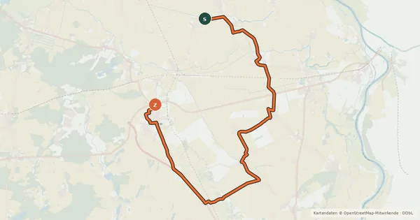 Kartenübersicht der Radroute Oderbruch Zusatzroute 6