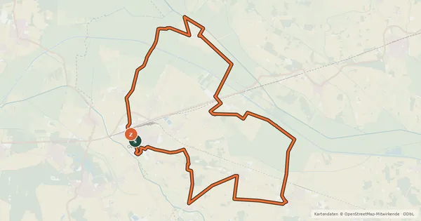Kartenübersicht der Radroute Oebisfelder Sumpfburg- und Ländchentour im Drömling