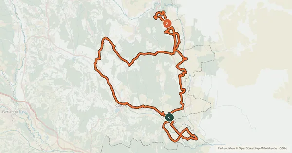 Kartenübersicht der Radroute ökoEnergieland-Radweg