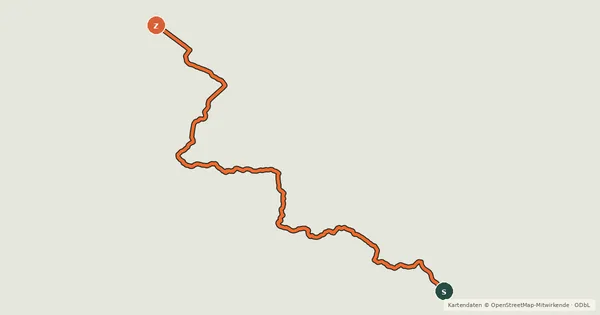 Kartenübersicht der Radroute Ohakune–Taihape Trail