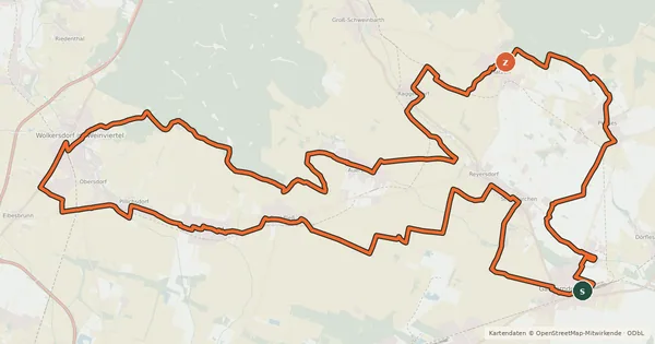 Kartenübersicht der Radroute OMV Energieradroute