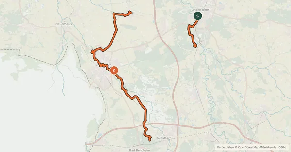 Kartenübersicht der Radroute Oranier Fahrrad Route
