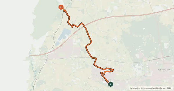 Kartenübersicht der Radroute Oranjefietsroute - 04 - Bad Bentheim - De Lutte