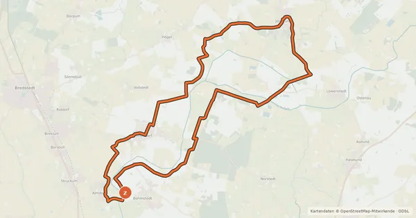 Kartenübersicht der Radroute Ostenautal-Route