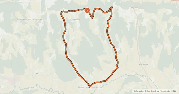 Kartenübersicht der Radroute Ottendorftour