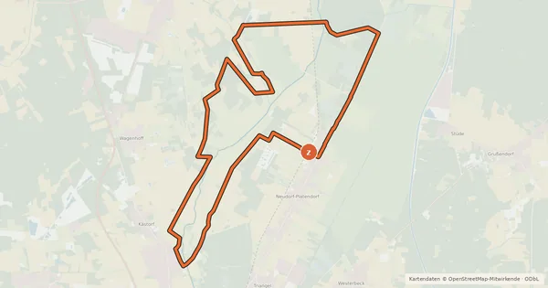 Kartenübersicht der Radroute Otter-Pfad Neudorf-Platendorf