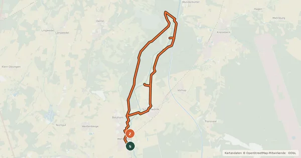 Kartenübersicht der Radroute Otter-Pfad Wahrenholz Nord