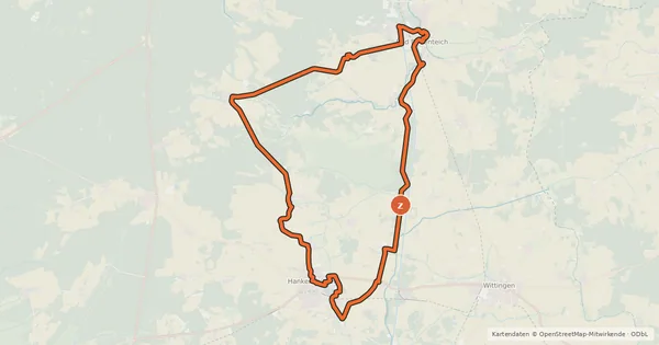 Kartenübersicht der Radroute Otter und Heide