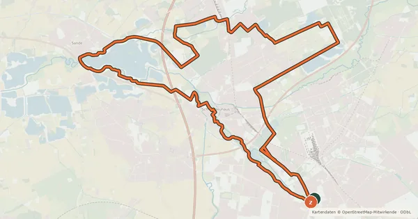 Kartenübersicht der Radroute Paderborner Radroute PB1