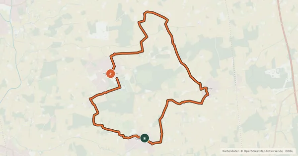 Kartenübersicht der Radroute Pättkestour 1
