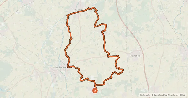 Kartenübersicht der Radroute Pättkestour 2