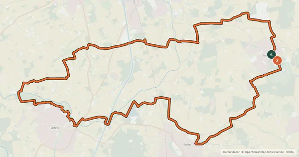 Kartenübersicht der Radroute Pättkestour 3