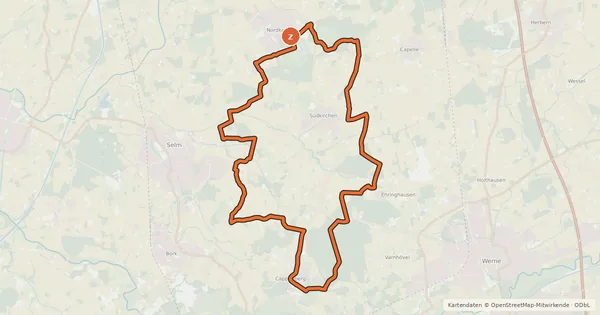 Kartenübersicht der Radroute Pättkestour 4
