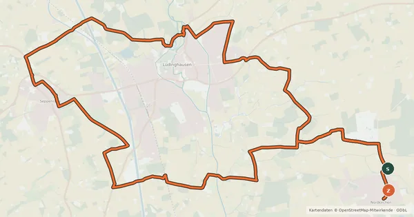 Kartenübersicht der Radroute Pättkestour 8