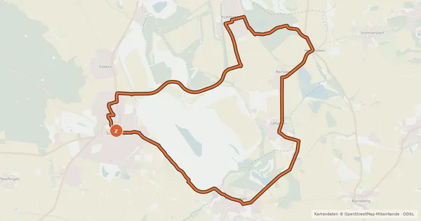 Kartenübersicht der Radroute paläon-Route