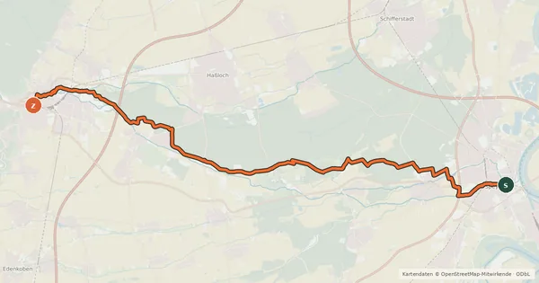Kartenübersicht der Radroute Palatina-Radweg