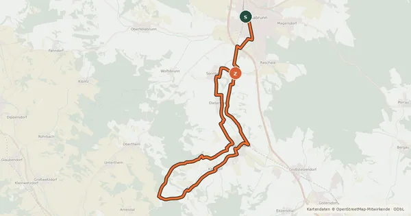 Kartenübersicht der Radroute Pankraz-Radweg