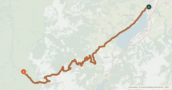 Kartenübersicht der Radroute Panorama Bike