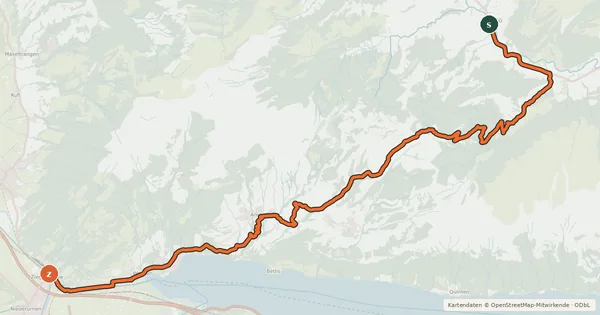 Kartenübersicht der Radroute Panorama Bike
