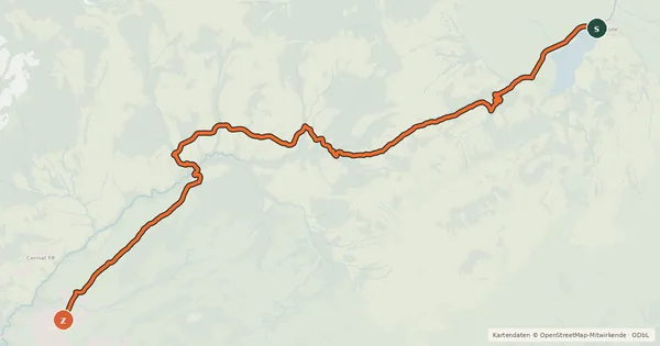 Kartenübersicht der Radroute Panorama Bike - Étape 12