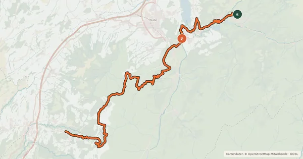 Kartenübersicht der Radroute Panorama Bike - Étape 13