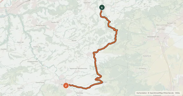 Kartenübersicht der Radroute Panorama Bike - Etappe 2