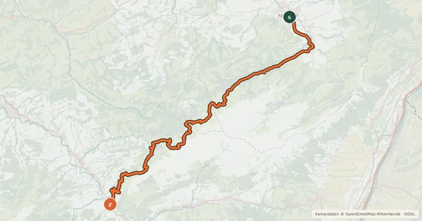 Kartenübersicht der Radroute Panorama Bike - Etappe 3