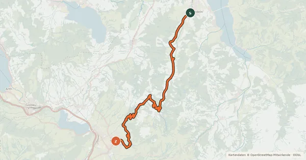 Kartenübersicht der Radroute Panorama Bike - Etappe 6