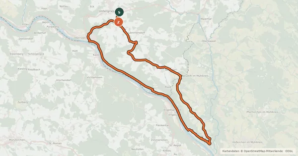 Kartenübersicht der Radroute Panorama-Radweg