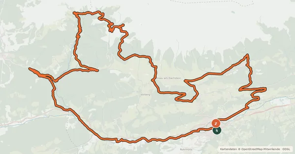 Kartenübersicht der Radroute Panorama Runde