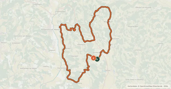 Kartenübersicht der Radroute Panorama-Tour