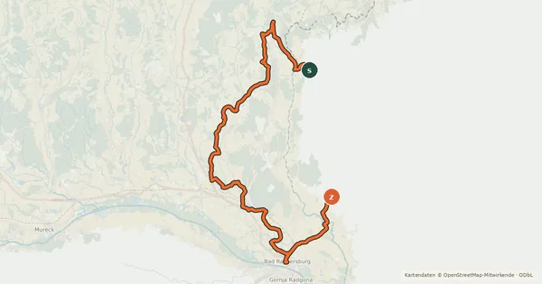 Kartenübersicht der Radroute Panorama-Tour