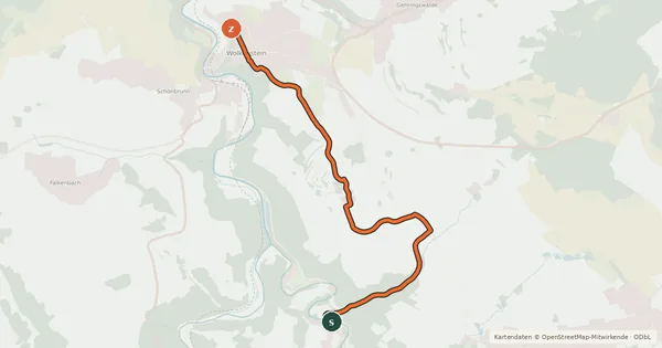 Kartenübersicht der Radroute Panoramaroute