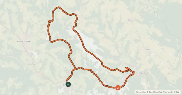 Kartenübersicht der Radroute Panoramaroute (e-Bike)