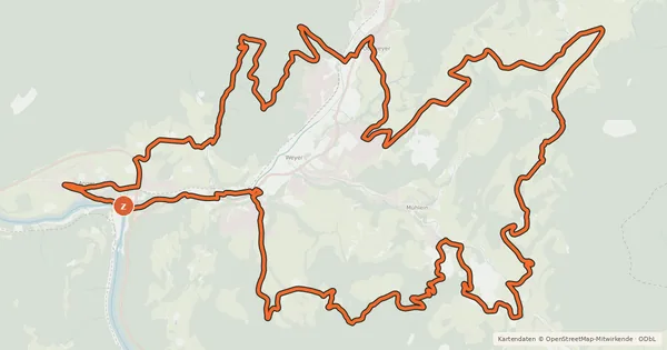 Kartenübersicht der Radroute Panoramarunde Weyer