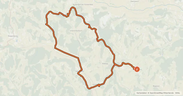 Kartenübersicht der Radroute Panoramatour