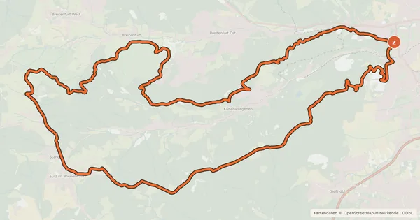 Kartenübersicht der Radroute Parapluie-Strecke