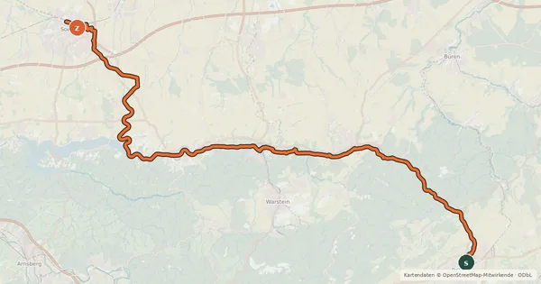 Kartenübersicht der Radroute Pengel-Anton-Radweg