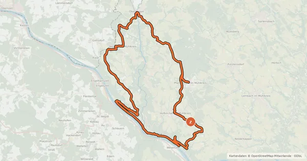 Kartenübersicht der Radroute Penzenstein-Runde