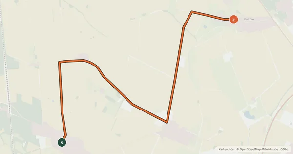 Kartenübersicht der Radroute Perleberg (22) - Perleberg (23)