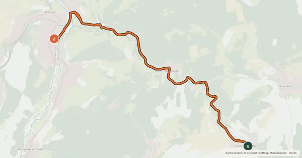 Kartenübersicht der Radroute Pfälzer Land Radweg