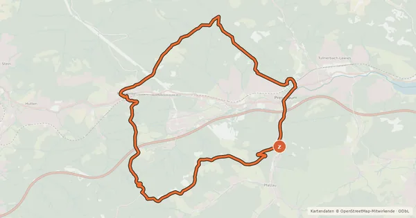 Kartenübersicht der Radroute Pfalzau-Strecke