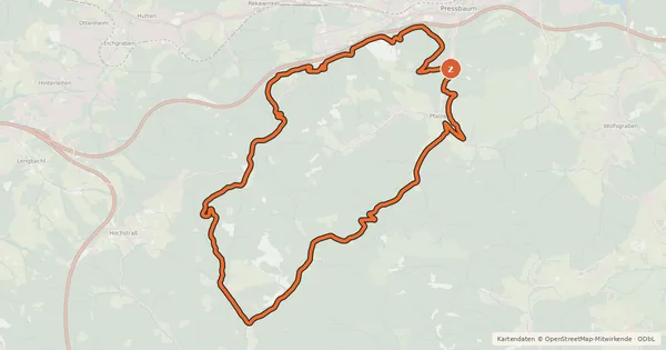 Kartenübersicht der Radroute Pfalzbergstrecke