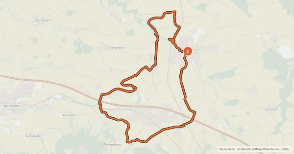 Kartenübersicht der Radroute Pfarrer-Mayer-Radweg